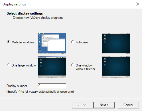 Setting display number to zero in Xlaunch.