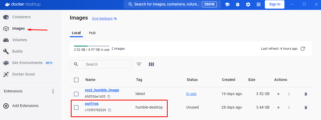Docker image that was pulled.