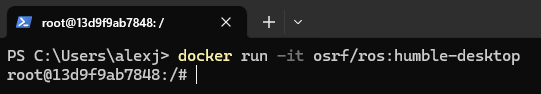 Docker image executed.