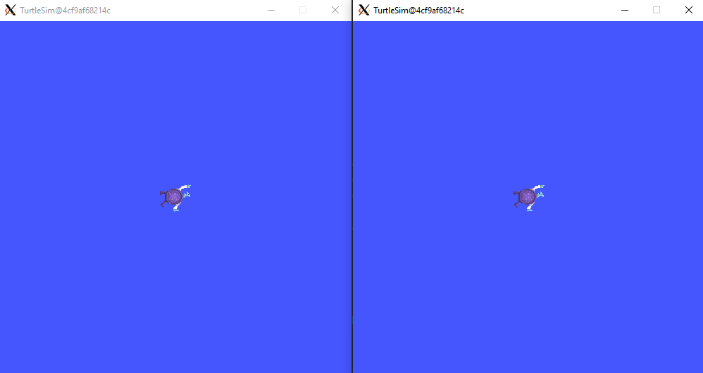 two turtlesim nodes being executed from the launch file.