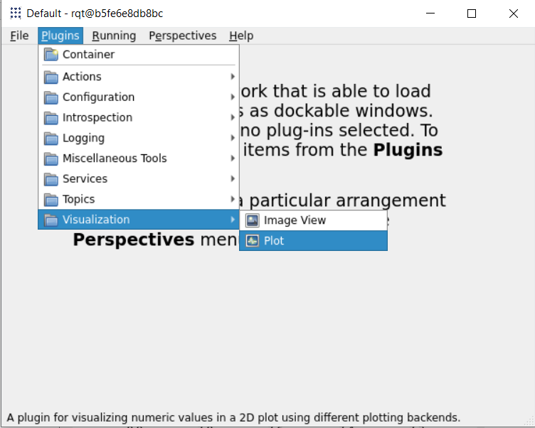 rqt_gui initial window.